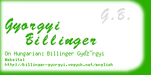 gyorgyi billinger business card